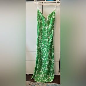 Green floral dress